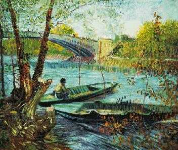 Vincent Van Gogh Fishing in the Spring, Pont de Clichy Norge oil painting art